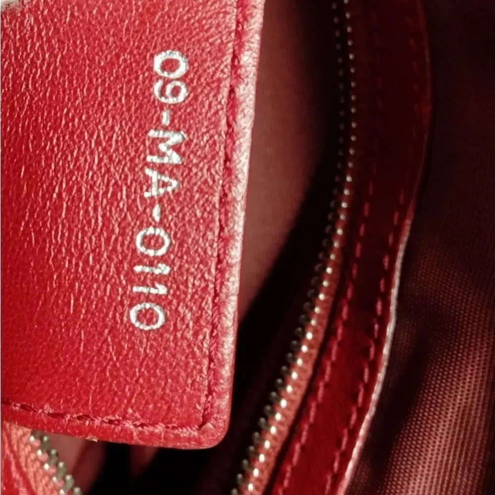 Auth Christian Dior Red Leather Cannage Medium Granville 2way Satchel Purse Bag - Picture 11 of 11